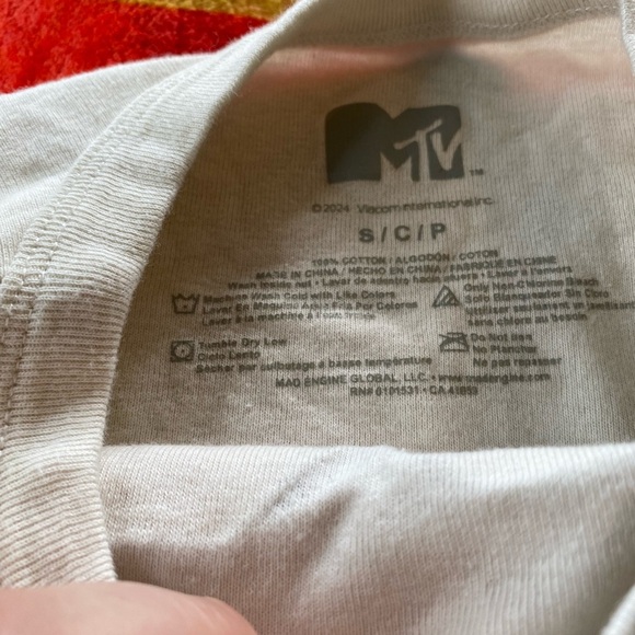 MTV Cream Pink Short Sleeve Tee - Picture 3 of 3